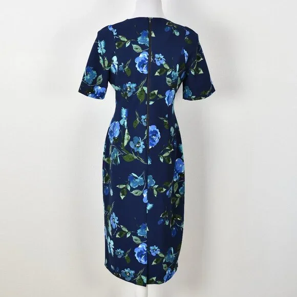 Maggy London Floral Midi Sheath Dress - 6 - Picture 5 of 8